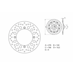 Disque de frein avant Brembo Serie ORO rond fixe Honda AFRICA TWIN 750