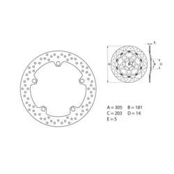 Disque de frein avant Brembo Serie ORO rond fixe BMW R1200 GS