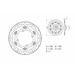 Disque de frein avant Brembo Serie ORO rond flottant Kawasaki KX125/250