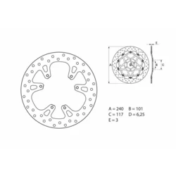 Disque de frein avant Brembo Serie ORO rond fixe Honda CRF250R