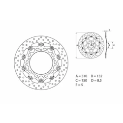 Disque de frein avant Brembo Serie ORO rond flottant Yamaha R6