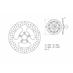 Disque de frein arrière Brembo Serie ORO rond fixe Harley-Davidson 883 XLH