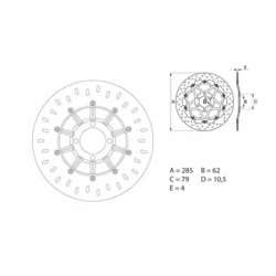 Disque de frein avant Brembo Serie ORO rond fixe BMW K75/R80GS