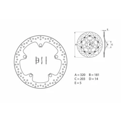 Disque de frein avant Brembo serie ORO rond fixe type 168B407D7