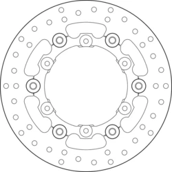 Disque de frein arrière Brembo Serie Oro rond semi-flottant type 78B408A9