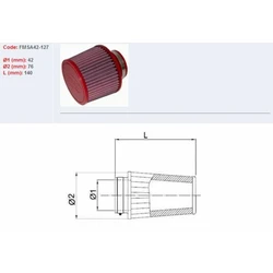 Filtre à air BMC Conique manchon Ø42mm