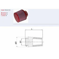 Filtre à air BMC Conique manchon Ø41mm