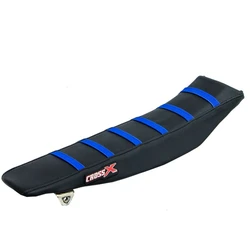 Housse de selle YAMAHA WRF 450 12-15 TOP BLACK- SIDE BLACK-STRIPES BLUE (M409-3BBBL)