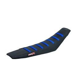 Housse de selle HUSQVARNA TE-TC 05-07 WR-CR-SM 125 06-08 WR 250 06-13 TOP BLACK- SIDE BLACK-STRIPES BLUE (M611-3BBBL)