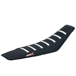 Housse de selle HUSQVARNA TE-TC 05-07 WR-CR-SM 125 06-08 WR 250 06-13 TOP BLACK- SIDE BLACK-STRIPES WHITE (M611-3BBW)